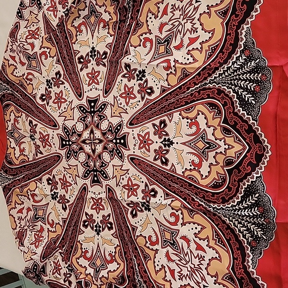 Victor Costa Vintage 100% Silk Occasion Red and Cream Paisley Shirt size 1X - Picture 7 of 15